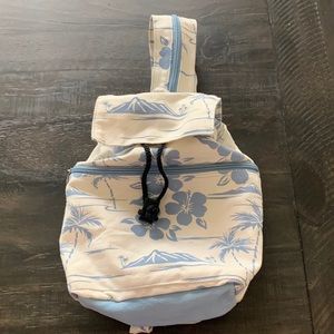 Only used 1 time - small fabric backpack- excellent condition
